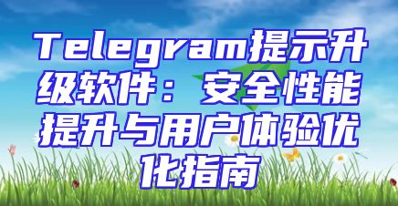 Telegram提示升级软件：安全性能提升与用户体验优化指南