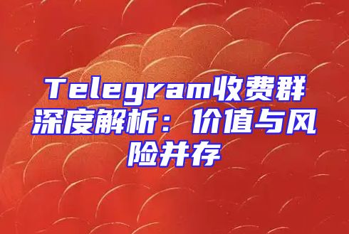 Telegram收费群深度解析：价值与风险并存