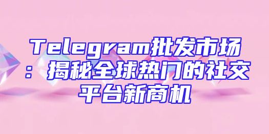 Telegram批发市场：揭秘全球热门的社交平台新商机