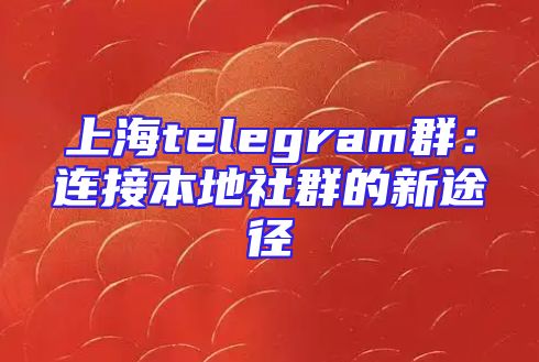上海telegram群：连接本地社群的新途径