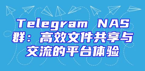 Telegram NAS群：高效文件共享与交流的平台体验