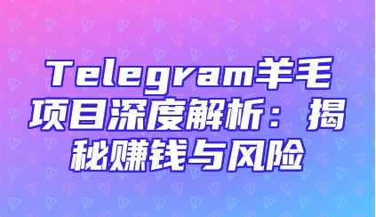Telegram羊毛项目深度解析：揭秘赚钱与风险