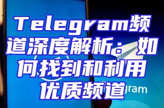 Telegram频道深度解析：如何找到和利用优质频道