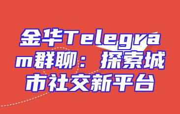 金华Telegram群聊：探索城市社交新平台