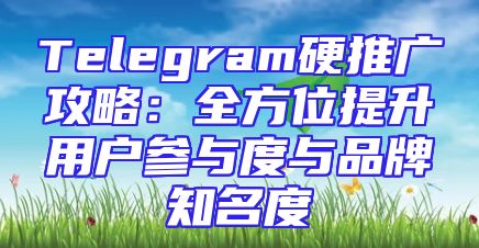 Telegram硬推广攻略：全方位提升用户参与度与品牌知名度