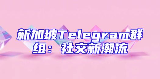 新加坡Telegram群组：社交新潮流