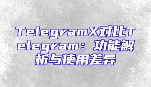 TelegramX对比Telegram：功能解析与使用差异