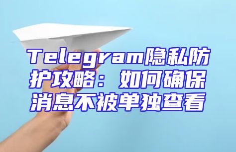 Telegram隐私防护攻略：如何确保消息不被单独查看