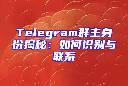Telegram群主身份揭秘：如何识别与联系