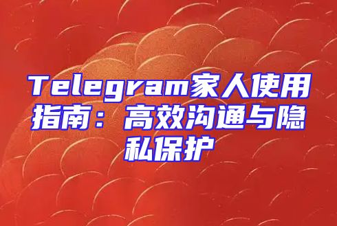 Telegram家人使用指南：高效沟通与隐私保护