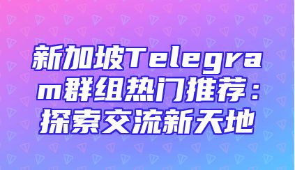 新加坡Telegram群组热门推荐：探索交流新天地