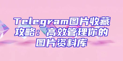 Telegram图片收藏攻略：高效管理你的图片资料库