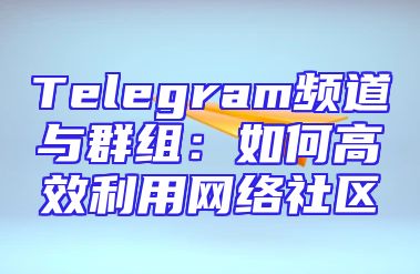 Telegram频道与群组：如何高效利用网络社区