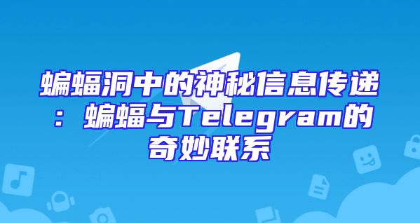 蝙蝠洞中的神秘信息传递：蝙蝠与Telegram的奇妙联系