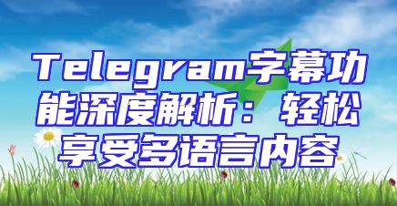 Telegram字幕功能深度解析：轻松享受多语言内容