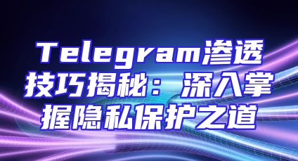 Telegram渗透技巧揭秘：深入掌握隐私保护之道