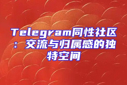 Telegram同性社区：交流与归属感的独特空间
