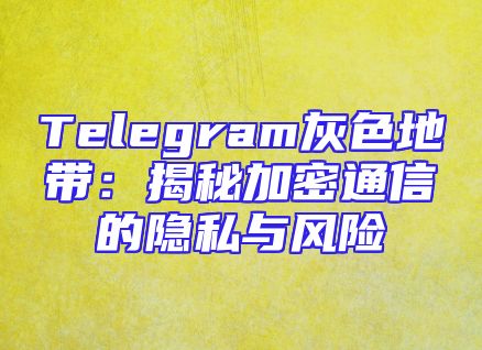 Telegram灰色地带：揭秘加密通信的隐私与风险