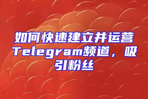 如何快速建立并运营Telegram频道，吸引粉丝