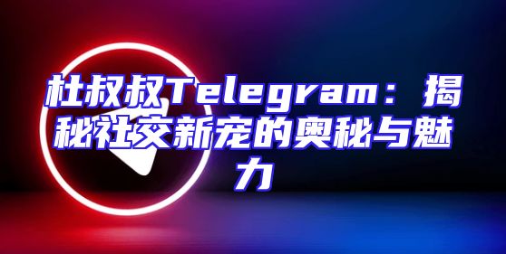 杜叔叔Telegram：揭秘社交新宠的奥秘与魅力