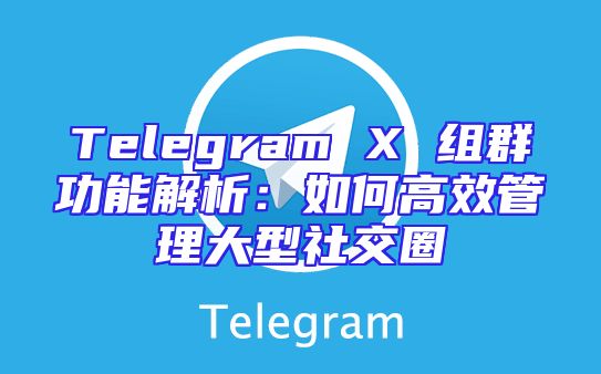 Telegram X 组群功能解析：如何高效管理大型社交圈
