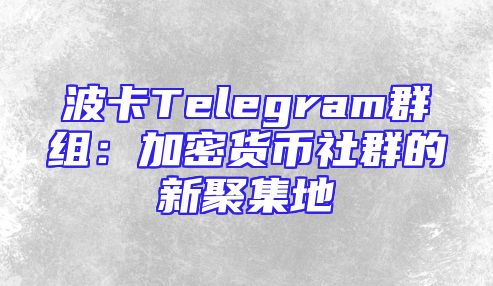 波卡Telegram群组：加密货币社群的新聚集地