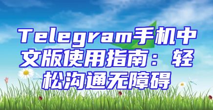Telegram手机中文版使用指南：轻松沟通无障碍