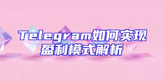 Telegram如何实现盈利模式解析