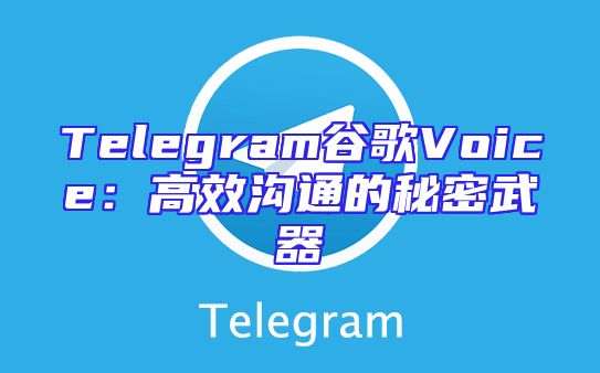 Telegram谷歌Voice：高效沟通的秘密武器
