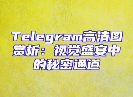 Telegram高清图赏析：视觉盛宴中的秘密通道