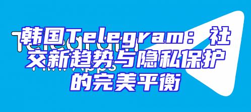 韩国Telegram：社交新趋势与隐私保护的完美平衡