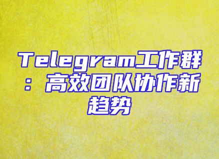 Telegram工作群：高效团队协作新趋势