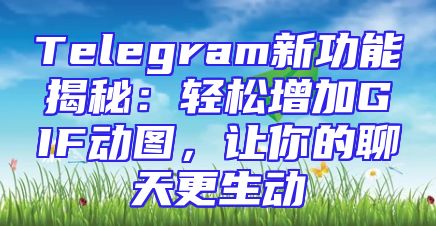 Telegram新功能揭秘：轻松增加GIF动图，让你的聊天更生动