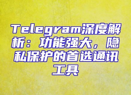 Telegram深度解析：功能强大，隐私保护的首选通讯工具