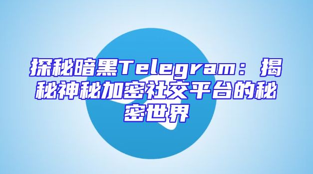 探秘暗黑Telegram：揭秘神秘加密社交平台的秘密世界