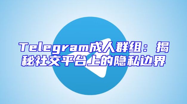 Telegram成人群组：揭秘社交平台上的隐私边界