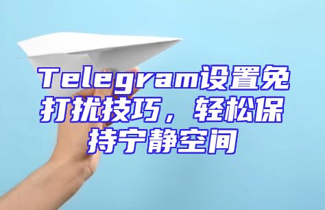 Telegram设置免打扰技巧，轻松保持宁静空间