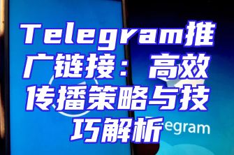 Telegram推广链接：高效传播策略与技巧解析