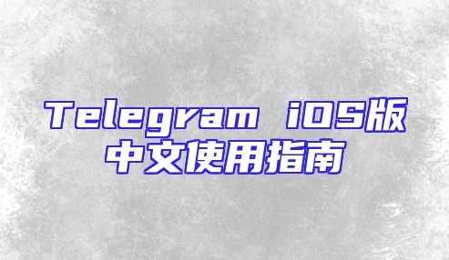 Telegram iOS版中文使用指南
