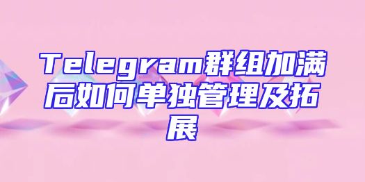 Telegram群组加满后如何单独管理及拓展