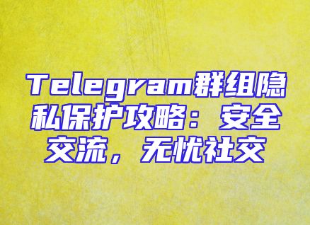 Telegram群组隐私保护攻略：安全交流，无忧社交