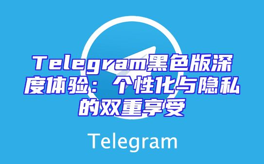 Telegram黑色版深度体验：个性化与隐私的双重享受