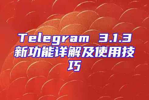 Telegram 3.1.3新功能详解及使用技巧