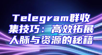 Telegram群收集技巧：高效拓展人脉与资源的秘籍