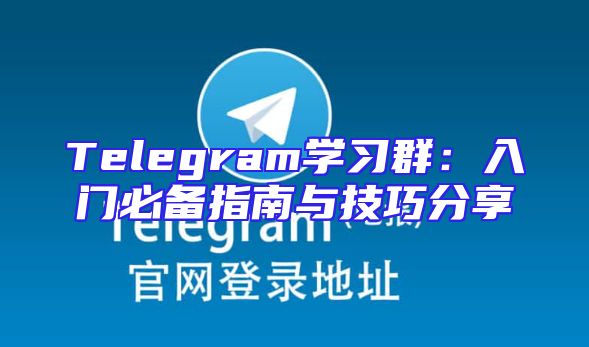 Telegram学习群：入门必备指南与技巧分享