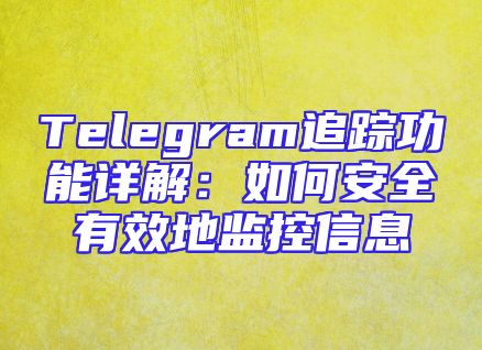 Telegram追踪功能详解：如何安全有效地监控信息
