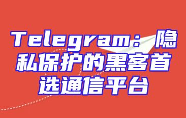 Telegram：隐私保护的黑客首选通信平台