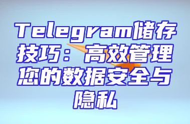 Telegram储存技巧：高效管理您的数据安全与隐私