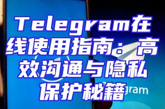 Telegram在线使用指南：高效沟通与隐私保护秘籍