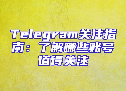 Telegram关注指南：了解哪些账号值得关注